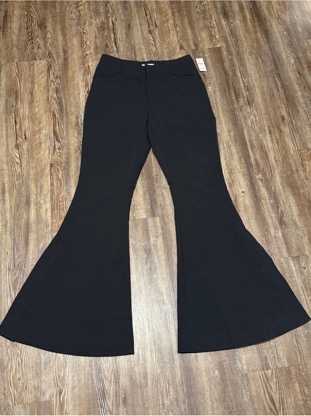 Maeve Colette Flare Pants Women's 8 High Rise Split Hem Magic Fabric Black NWT